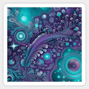 Other Worldly Designs- nebulas, stars, galaxies, planets with feathers Sticker